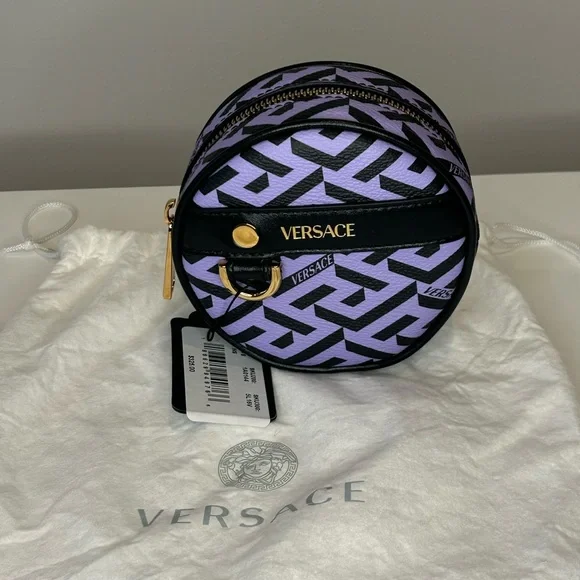 Versace La Greca Round Zip Pouch - Picture 4 of 11